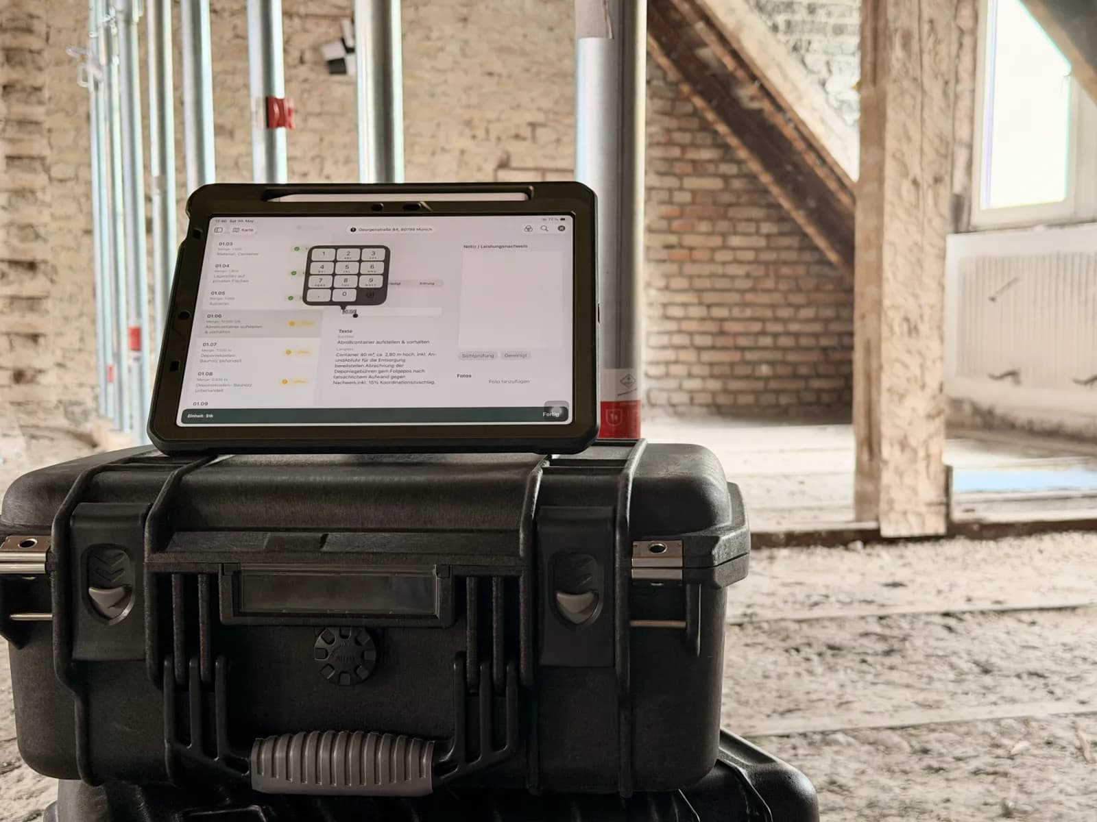 PixService App — digitale Leistungsverzeichnisse und Baudokumentation auf dem Tablet auf der Baustelle
