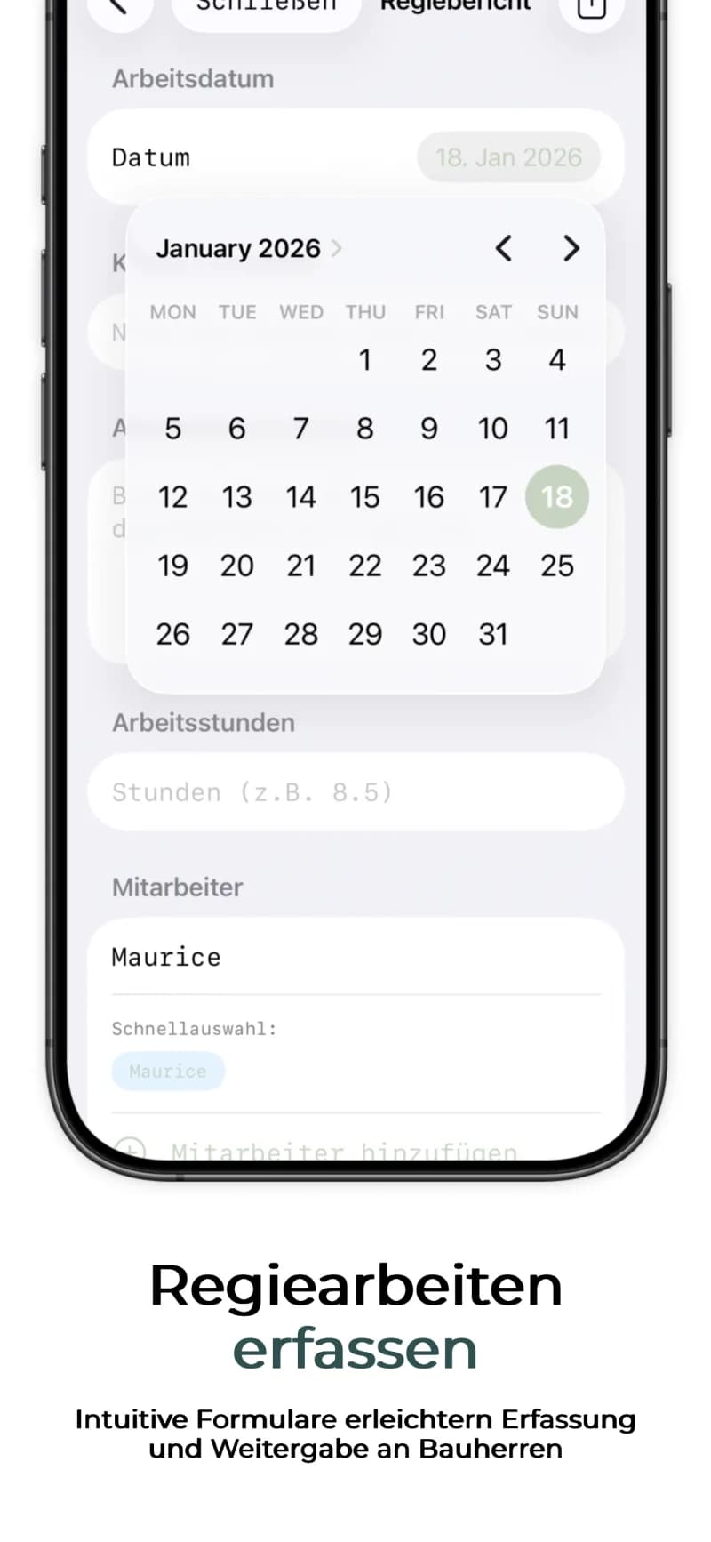 PixService — Regiearbeiten erfassen
