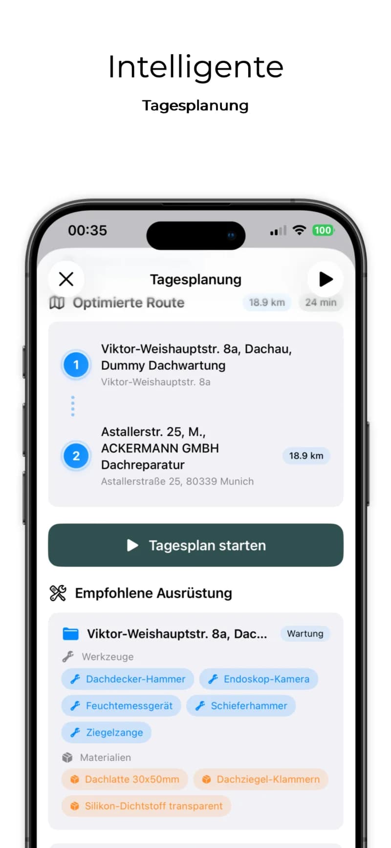 PixService — Intelligente Tagesplanung