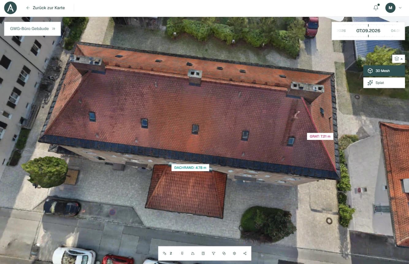 Gebäude im PixAtlas Web-Viewer